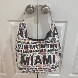 🆕 Robin Ruth MIAMI Spell Out Bag Boho Hobo Shoulder Zipper Purse South Beach 🏝️
